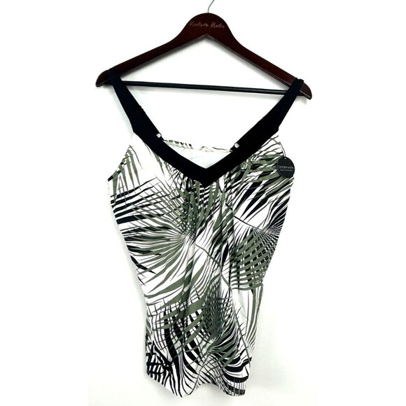 New Coco Reef Women Sz 34DD Core V Neck Bra Sized Tankini Top Endless Palm E2 - Picture 5 of 12